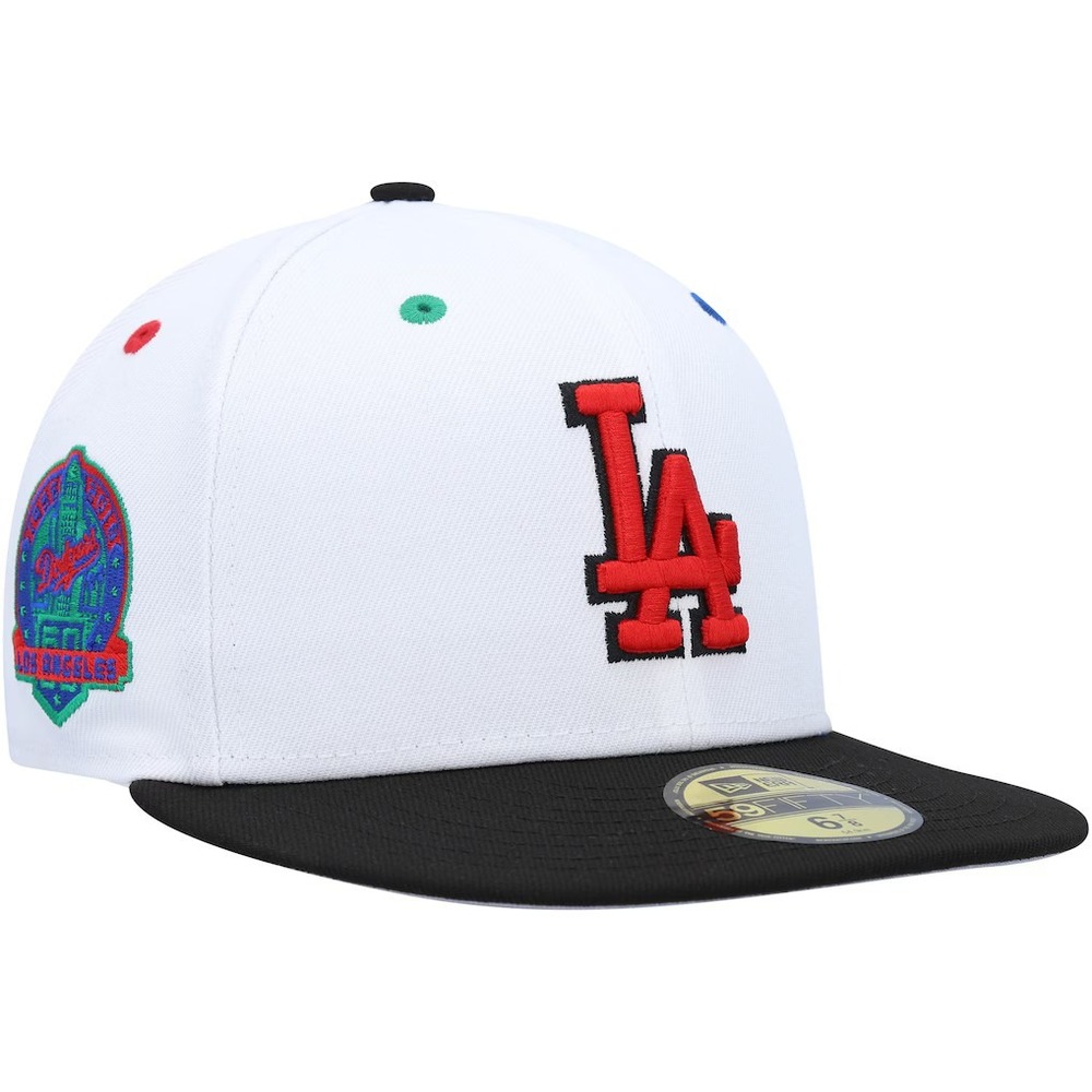 Los Angeles Dodgers New Era 60th Anniversary White 59FIFTY Fitted Hat Cap 7 5/8